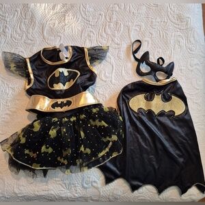 Batman girls Size Small 4 (3-4) piece costume dress up Halloween VGUC